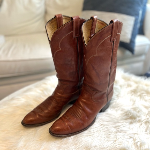 Tony Lama Other - Vintage Tony Lama Men's 5084 Cognac Brown Leather Cowboy Western Boots